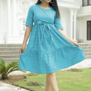 Cotton Elegant A - Line Dress - Image 5