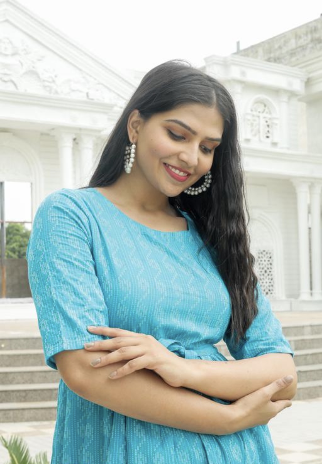 Cotton Elegant A - Line Dress - Image 4