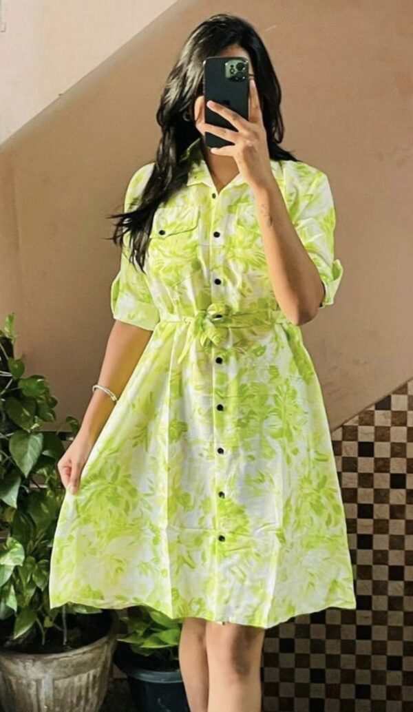 Cotton Collar A - Line Dress - Image 5