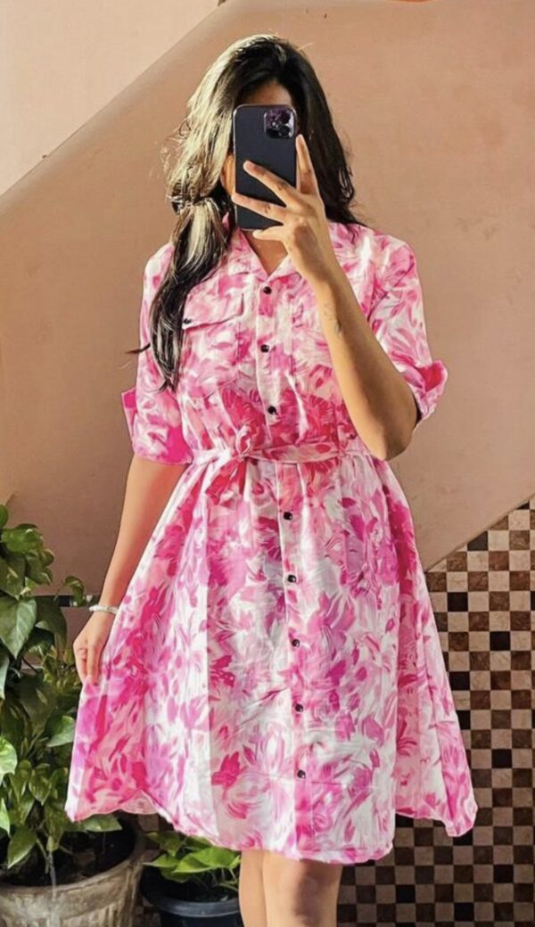 Cotton Collar A - Line Dress - Image 4