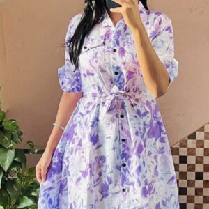 Cotton Collar A - Line Dress - Image 3