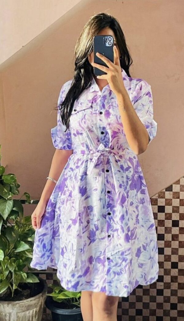 Cotton Collar A - Line Dress - Image 3