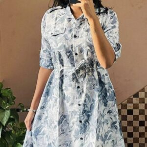 Cotton Collar A - Line Dress