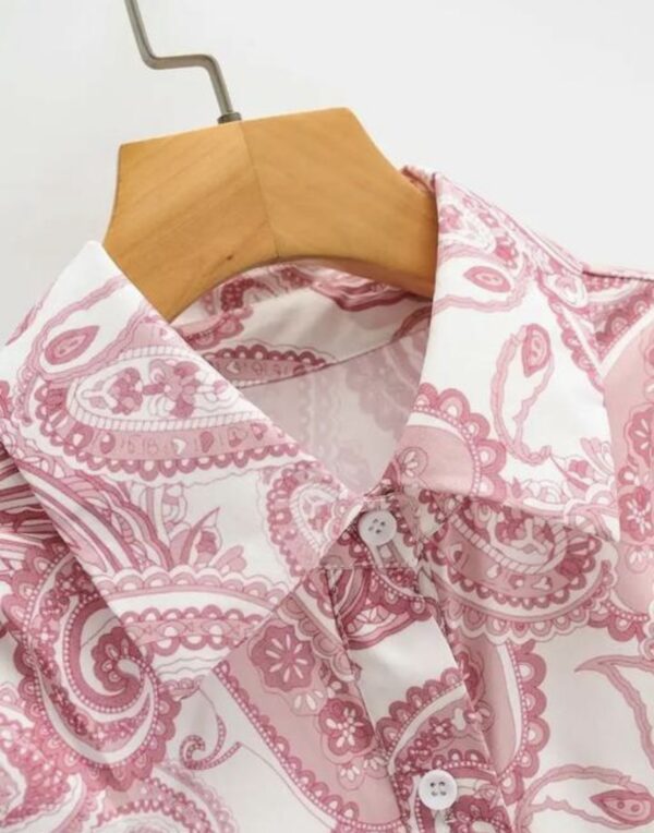 Vibrant Print Collar Mini Dress - Image 14