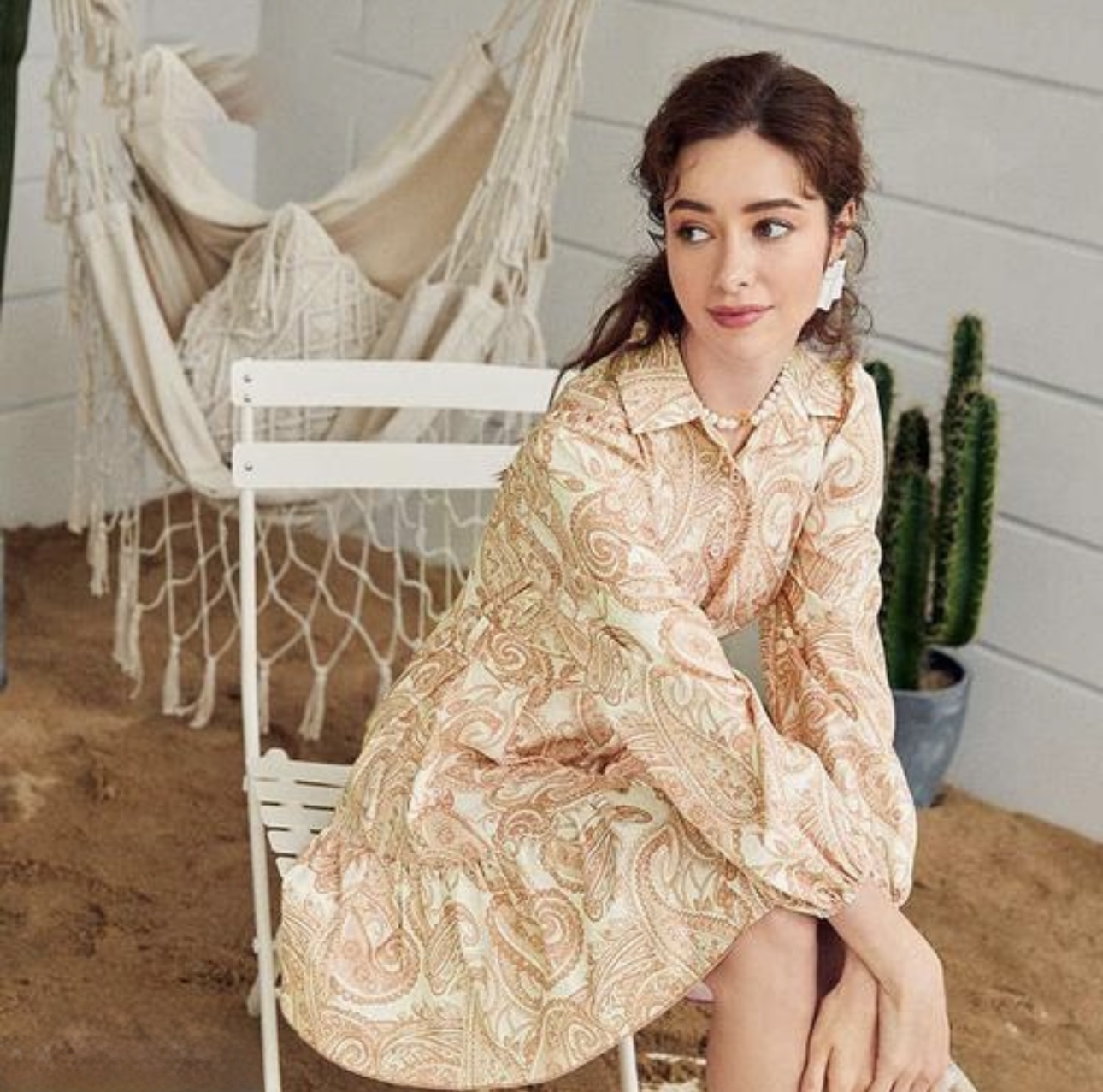 Vibrant Print Collar Mini Dress - Image 7