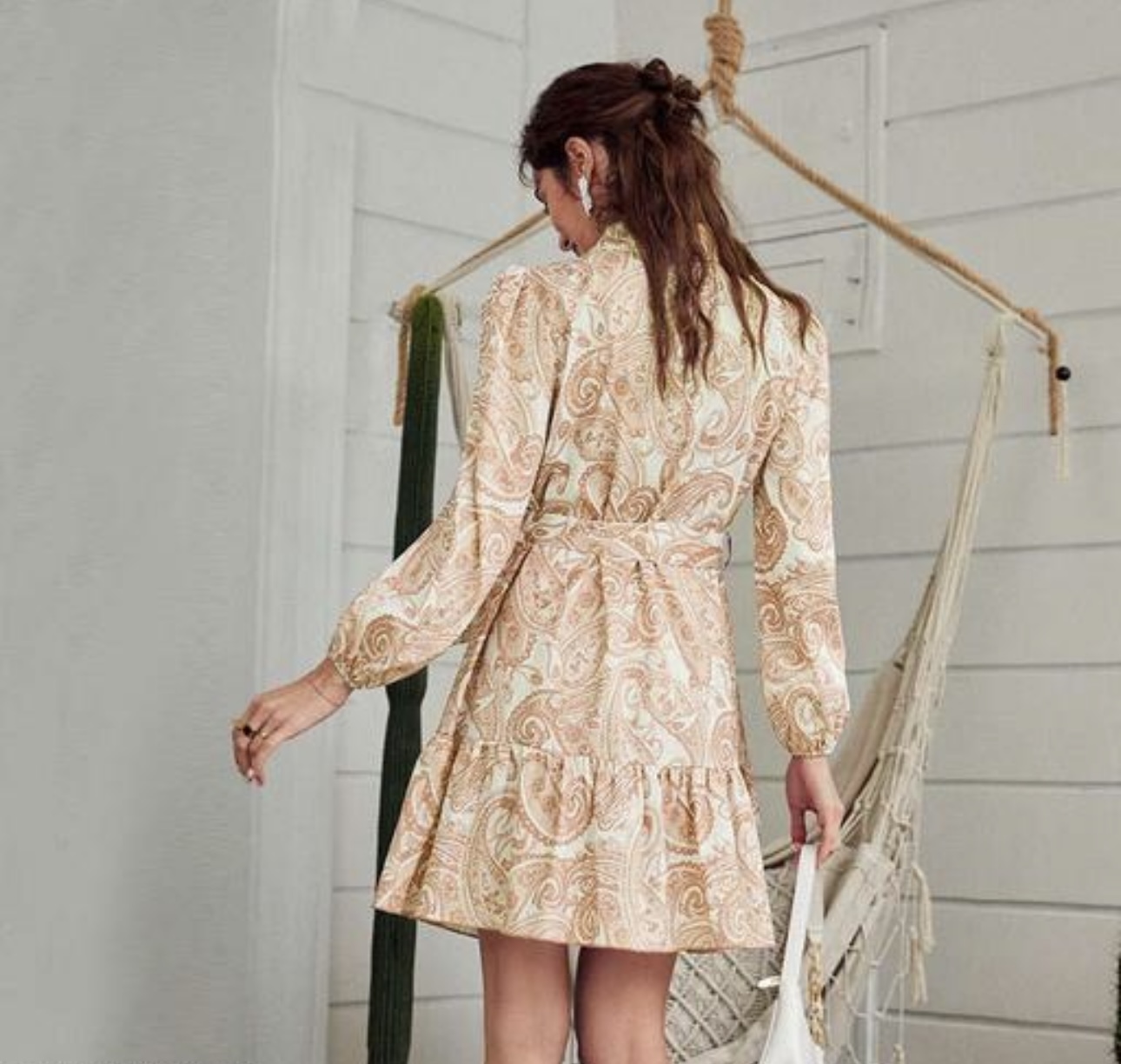 Vibrant Print Collar Mini Dress - Image 6