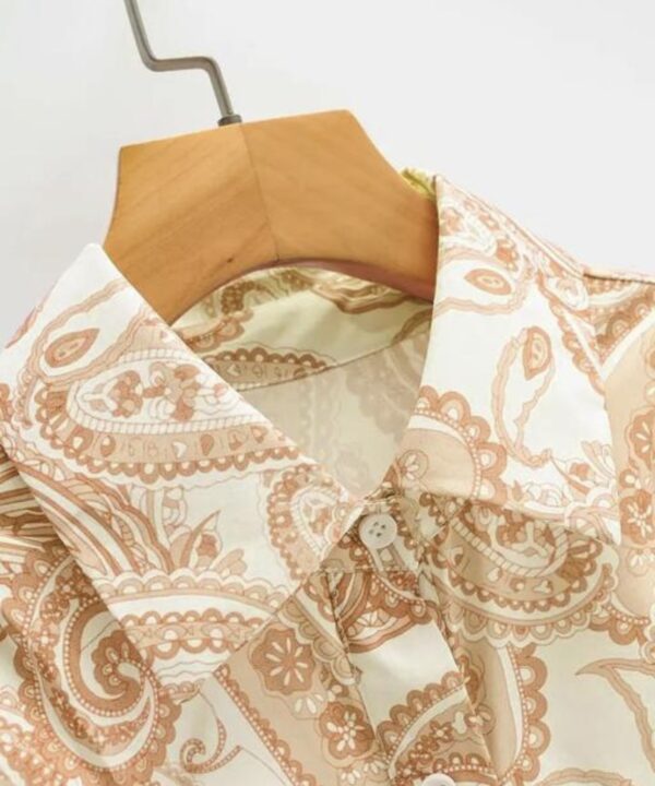 Vibrant Print Collar Mini Dress - Image 5