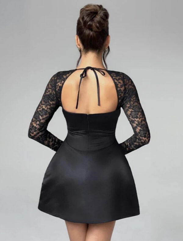 Tied Mesh Mini Dress - Image 5