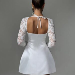 Tied Mesh Mini Dress - Image 2