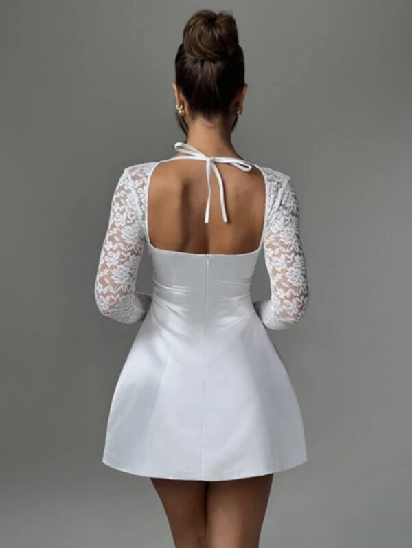 Tied Mesh Mini Dress - Image 2