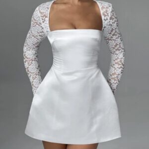 Tied Mesh Mini Dress - Image 8