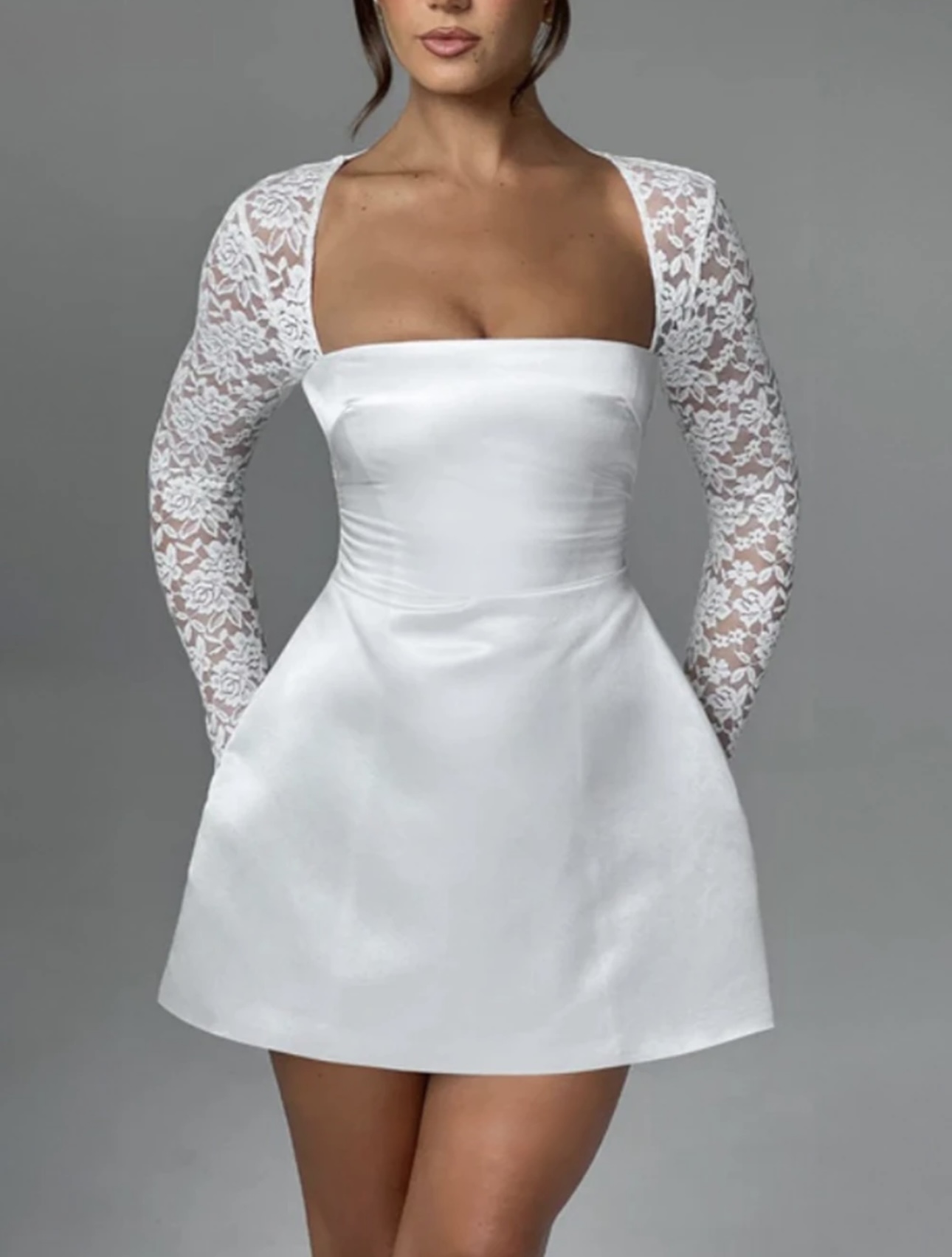 Tied Mesh Mini Dress - Image 8