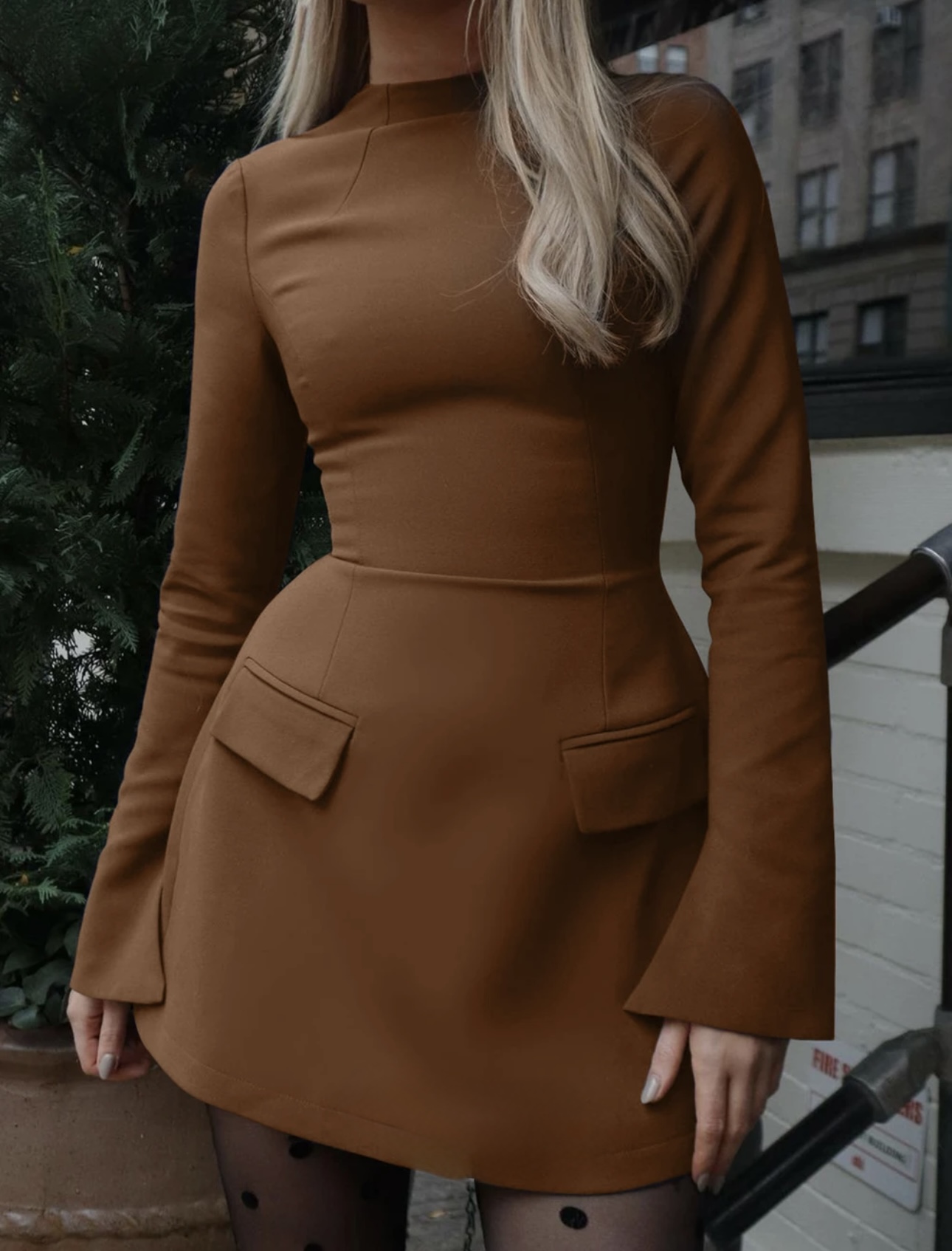 Bell Flare Pocket Mini Dress - Image 7