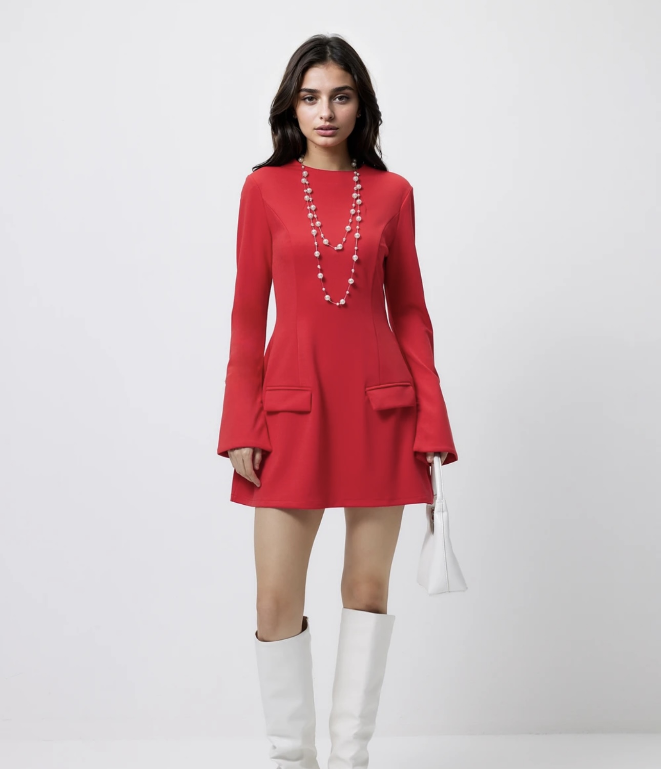 Bell Flare Pocket Mini Dress - Image 1