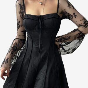 Sheer Mesh Mini Dress - Image 4