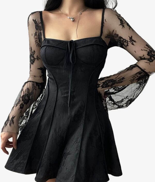 Sheer Mesh Mini Dress - Image 4