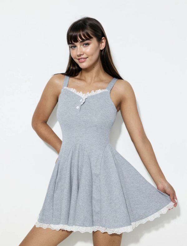 Lace Trimmed Mini Dress - Image 3