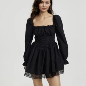 Lace Up Mini Dress - Image 2