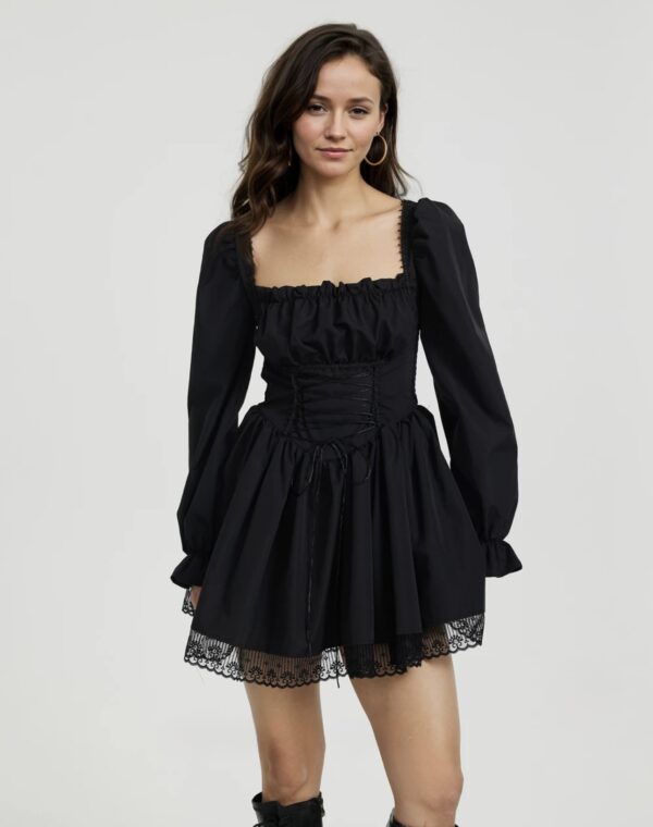 Lace Up Mini Dress - Image 2
