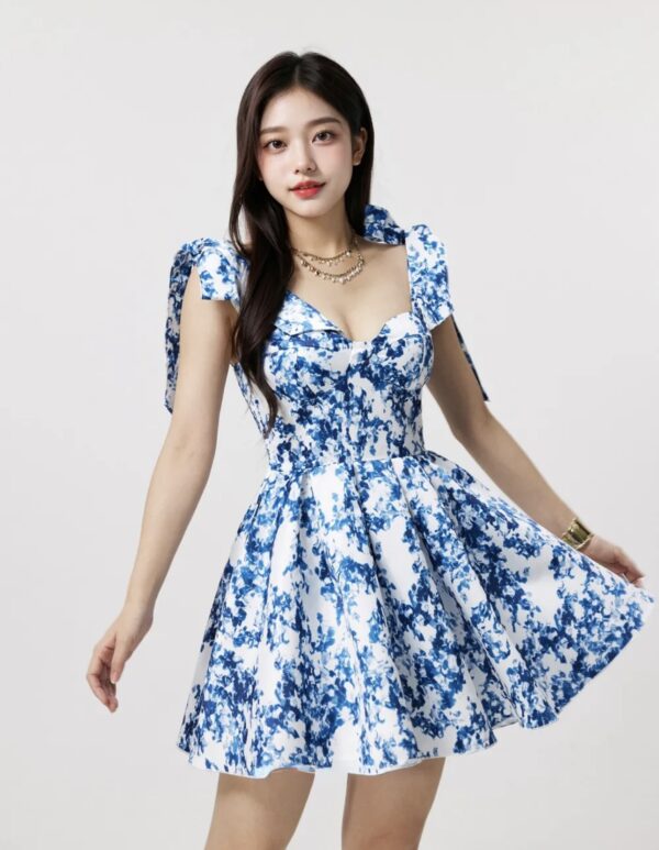 Abstract Tie Dye Mini Dress Sizes - Image 5