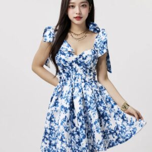 Abstract Tie Dye Mini Dress Sizes