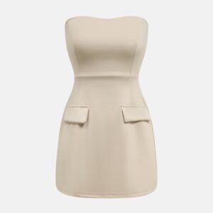 Tube Solid Mini Dress - Image 5