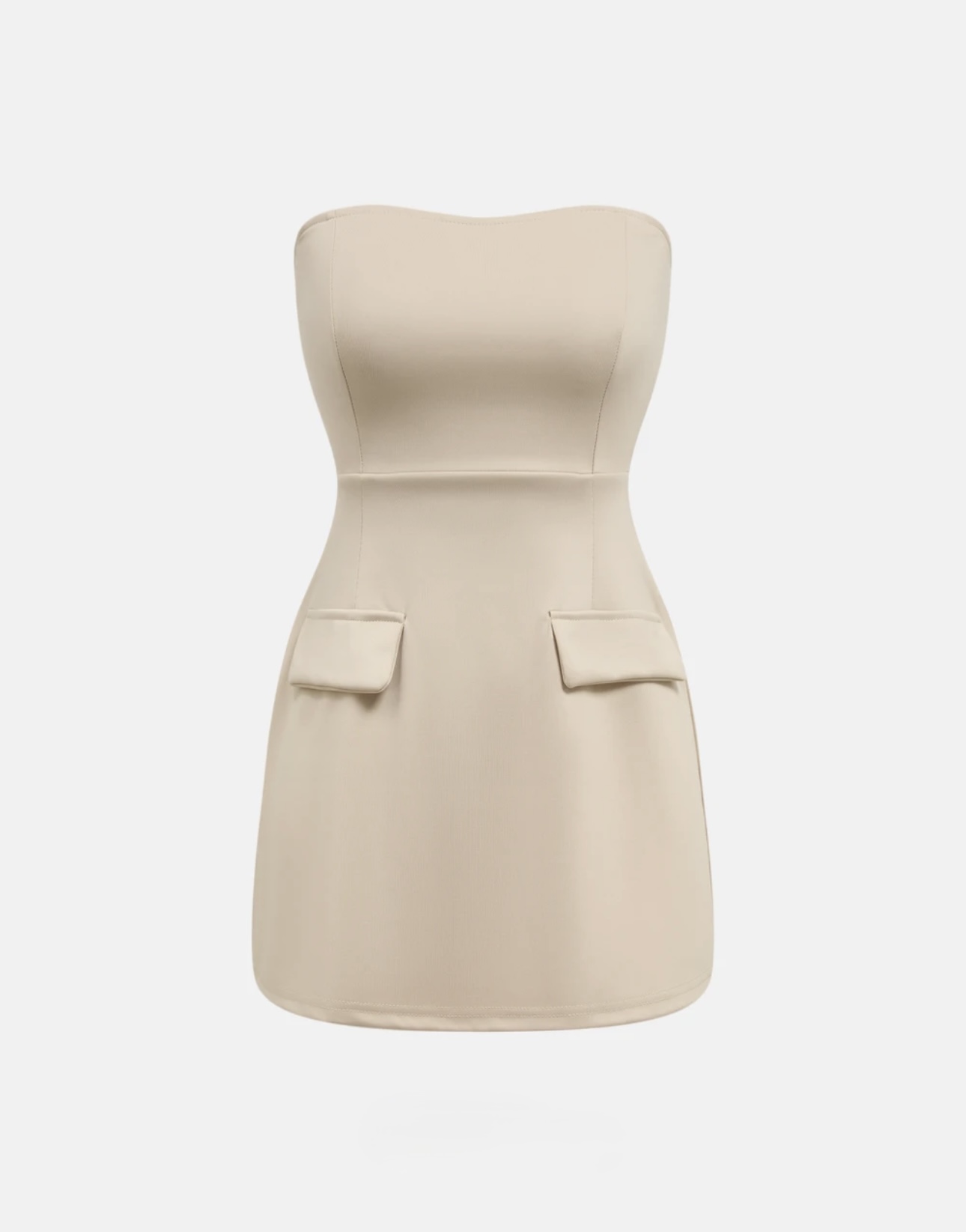 Tube Solid Mini Dress - Image 5