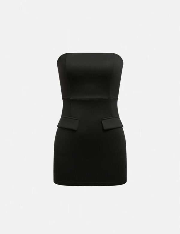 Tube Solid Mini Dress - Image 4