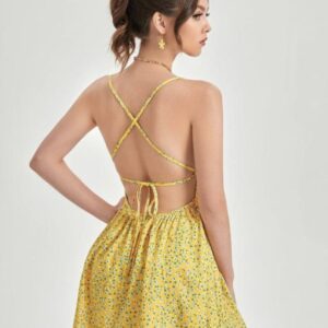 Printed Backless Mini Dress - Image 19