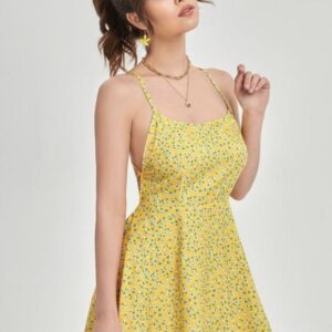 Printed Backless Mini Dress - Image 17