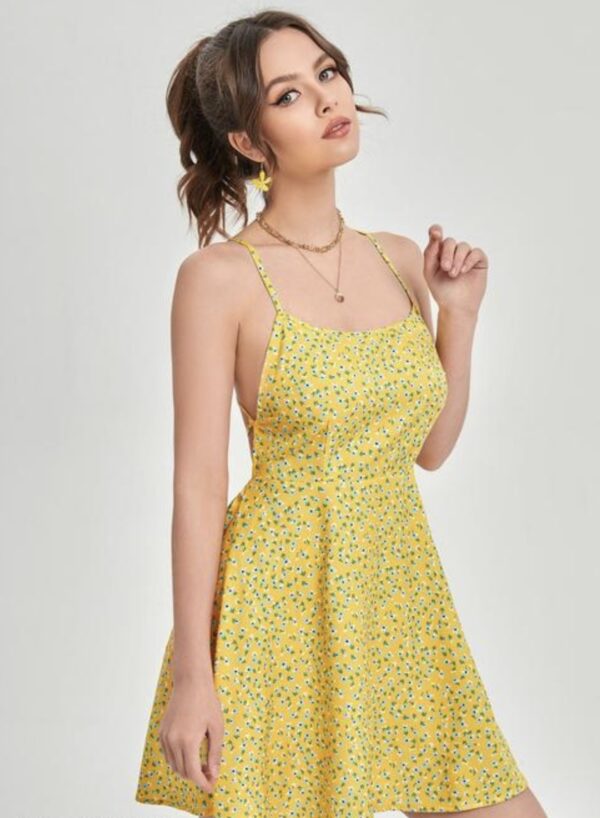 Printed Backless Mini Dress - Image 17