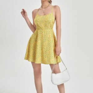 Printed Backless Mini Dress - Image 5