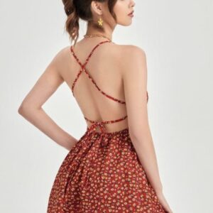 Printed Backless Mini Dress - Image 15