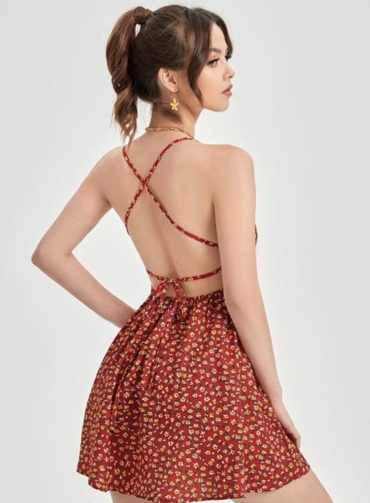Printed Backless Mini Dress - Image 15