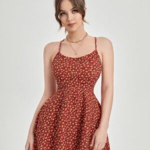 Printed Backless Mini Dress - Image 3