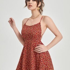 Printed Backless Mini Dress - Image 13