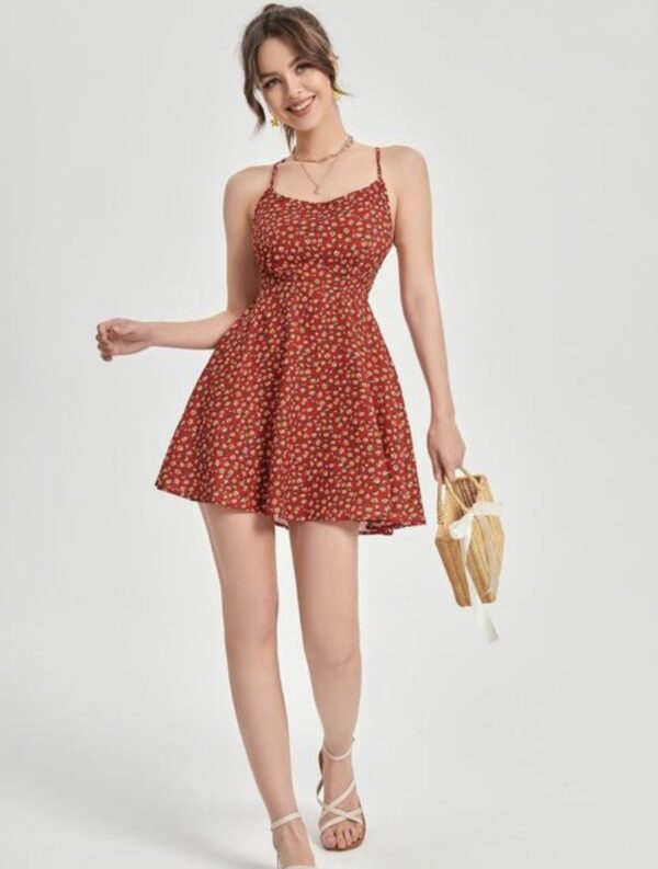 Printed Backless Mini Dress - Image 12