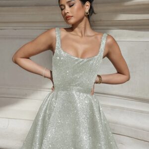 Silver Shimmer Mini Dress