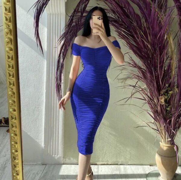 Off Shoulder Midi Dress - Image 5