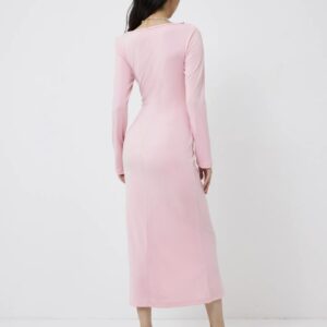 Embroidered Full Sleeves Midi Dress - Image 6