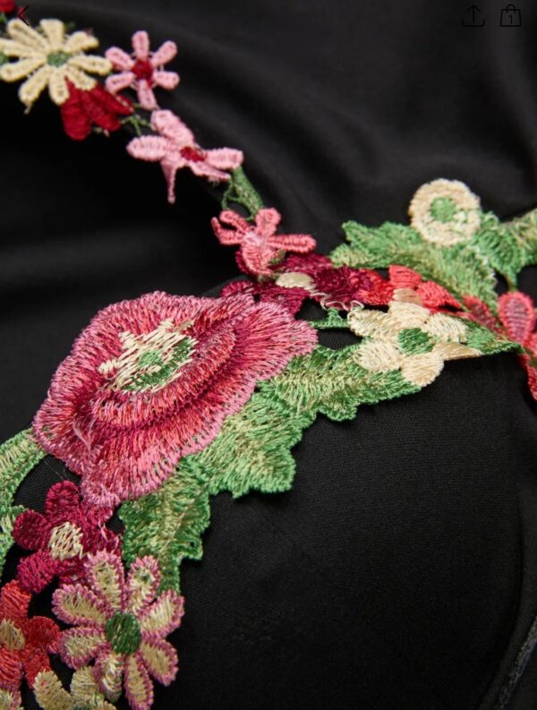 Embroidered Full Sleeves Midi Dress - Image 5