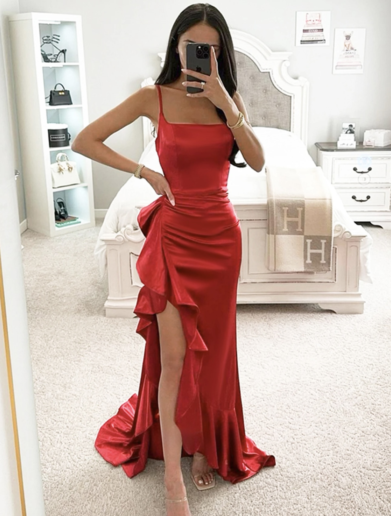 Asymmetric Cocktail Midi Dress - Image 1