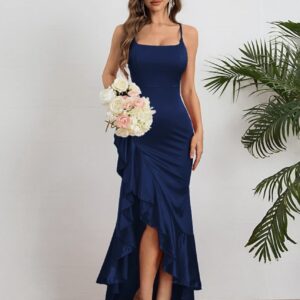 Asymmetric Cocktail Midi Dress - Image 3
