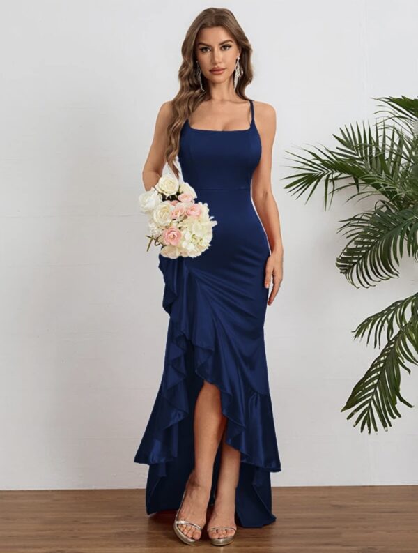 Asymmetric Cocktail Midi Dress - Image 3