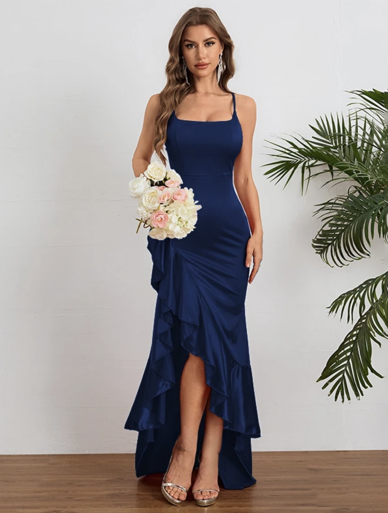 Asymmetric Cocktail Midi Dress - Image 3