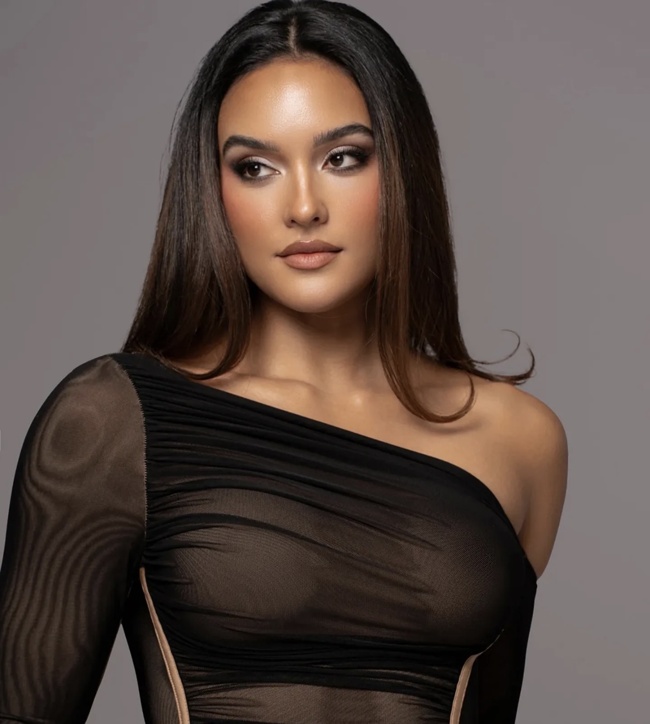 Ruched Off Shoulder Midi Dress - Image 3