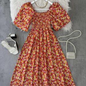 Floral Puff Sleeves Fit & Flare - Image 8