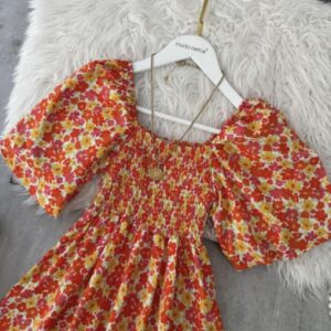 Floral Puff Sleeves Fit & Flare - Image 7