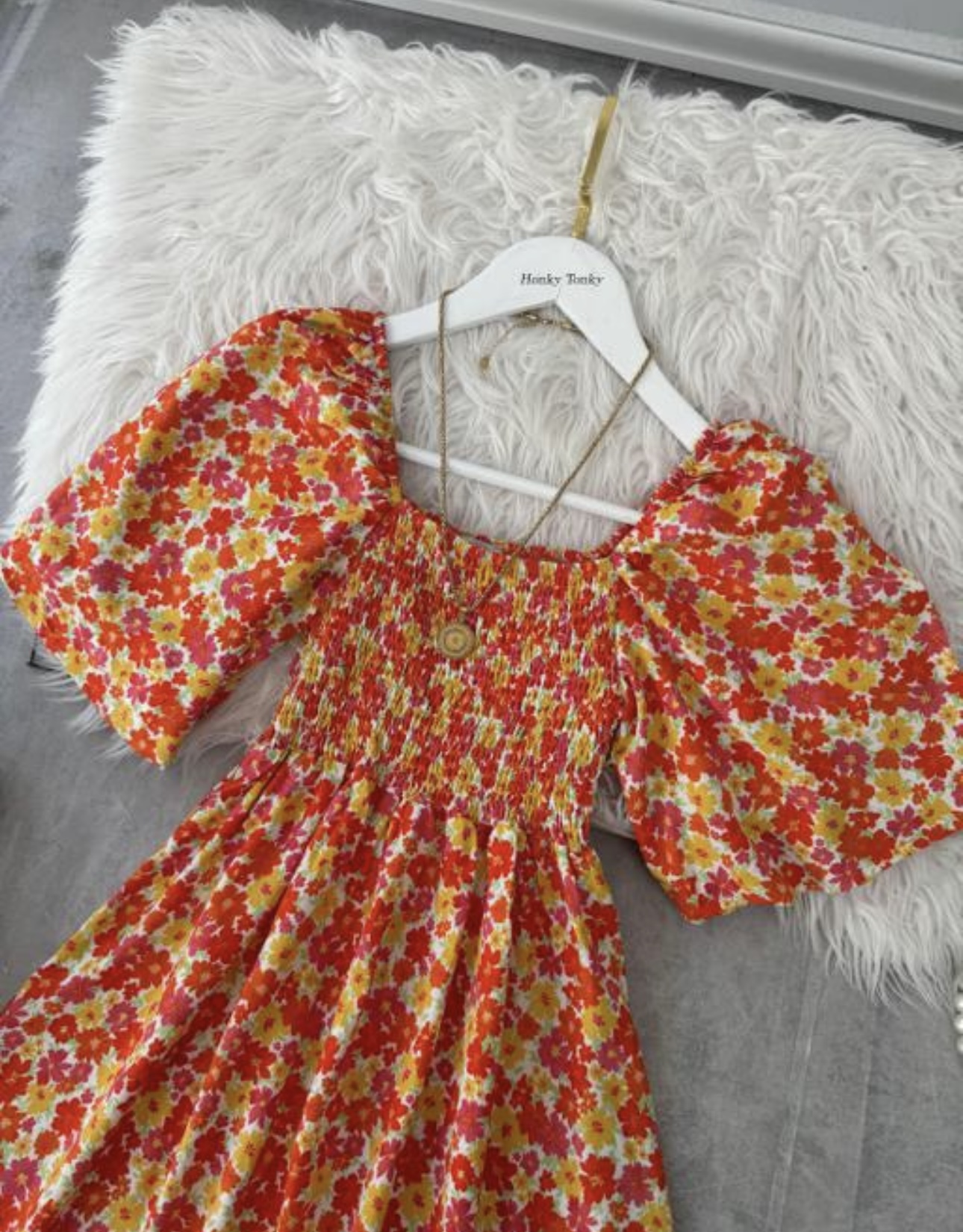 Floral Puff Sleeves Fit & Flare - Image 6