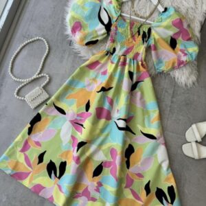 Floral Puff Sleeves Fit & Flare - Image 4